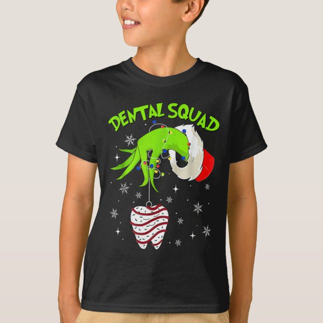 Christmas Dental Squad Cute Dentist Dental Hygieni T-Shirt (Front)