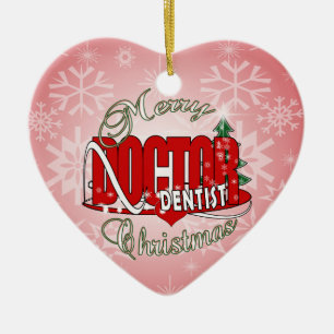 CHRISTMAS DENTIST CERAMIC ORNAMENT