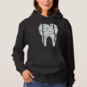 Christmas Dentist Dental Tooth in Christmas Lights Hoodie