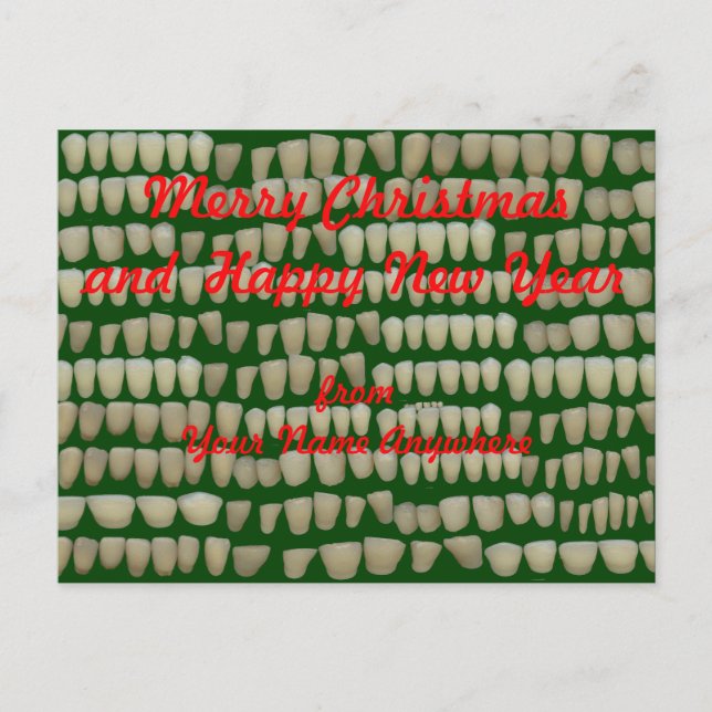 Christmas Dentist Orthodontist Dental Hygientist Holiday Postcard (Front)