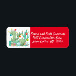 Christmas Desert Southwest Cactus Cacti Address Label<br><div class="desc">This design was created though digital art. It may be personalized in the area provide or customizing by choosing the click to customize further option and changing the name, initials or words. You may also change the text color and style or delete the text for an image only design. Contact...</div>