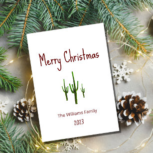 Christmas Desert Southwest Saguaro Cactus  Holiday Card
