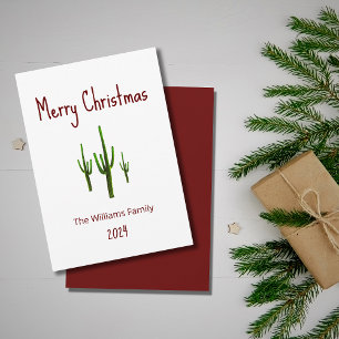 Christmas Desert Southwest Saguaro Cactus Holiday Card