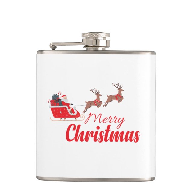 Christmas design and reindeer flask (Front)