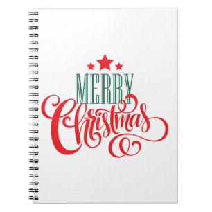 Christmas design and stars notebook