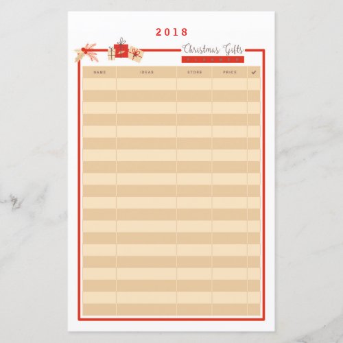Christmas Design for this Christmas Gifts Planner