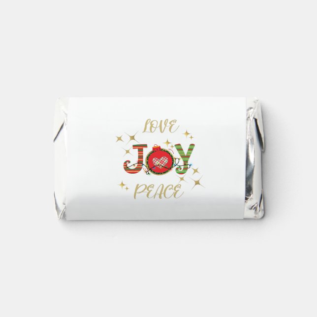 CHRISTMAS DESIGN LOVE JOY PEACE WITH CHRISTMAS HERSHEY'S MINIATURES (Front)