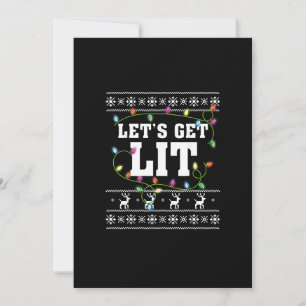 Christmas Design Quote - Let's Get Lit Holiday Card