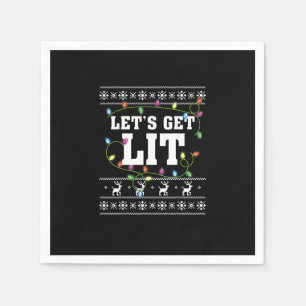 Christmas Design Quote - Let's Get Lit Napkins
