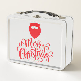 Christmas design Santa beard Metal Lunch Box