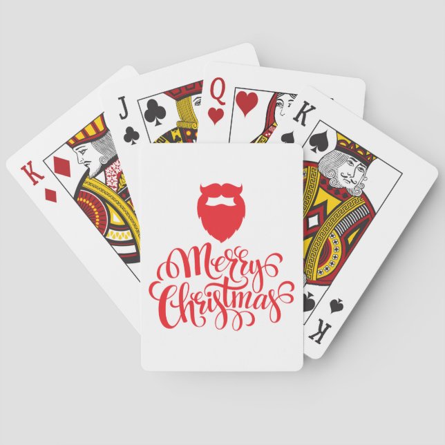 Christmas design Santa beard Poker Cards (Back)
