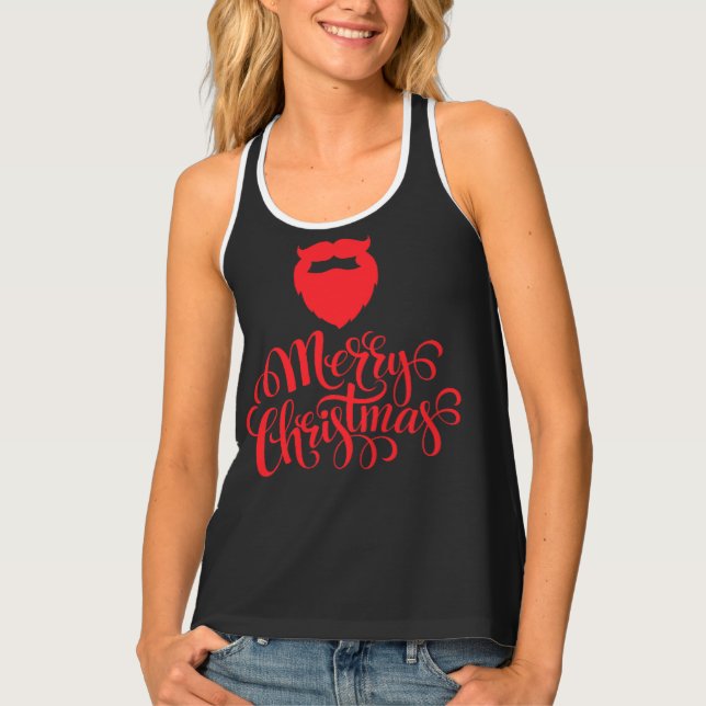 Christmas design Santa beard Tank Top (Front)