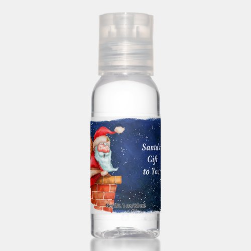 Christmas Design Santa Going Down a Chimney Hand Sanitizer