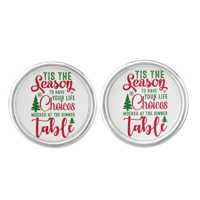 Christmas design season of choices cufflinks (Front)