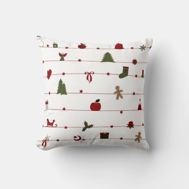 Christmas Design Throw Pillow (Front)