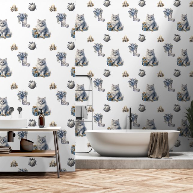 Christmas design wallpaper  (Bathroom)