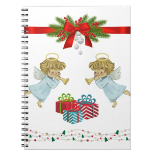 Christmas design with angels notebook