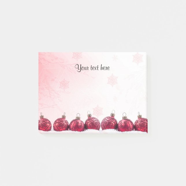 Christmas design with holiday baubles template post-it notes (Front)