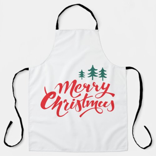 Christmas design with trees apron