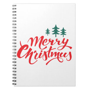 Christmas design with trees notebook