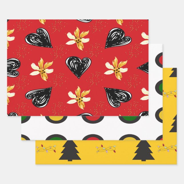 Christmas Design Wrapping Paper Sheets (Set)