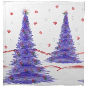 Christmas Designer Tree Cloth Napkins - Gifts Xmas