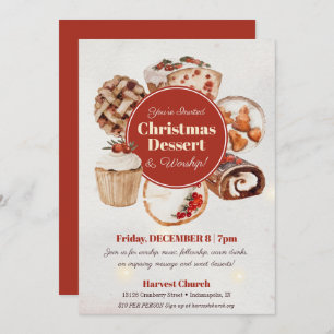Christmas Dessert Church Party Holiday Card