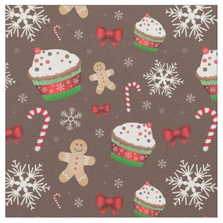 Christmas Dessert Pattern Fabric