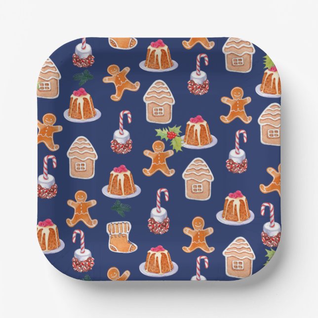 Christmas Desserts Paper Plates (Front)
