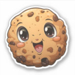 Christmas Desserts Round Cookie With Cute Eyes Sticker