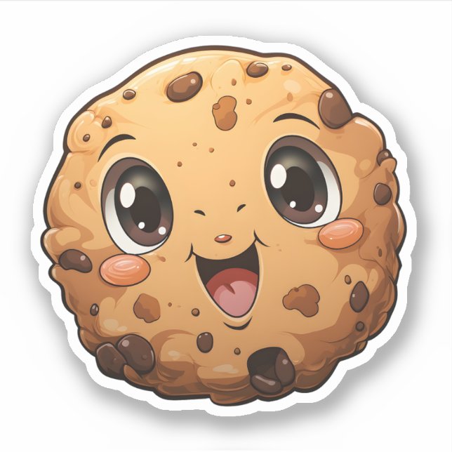 Christmas Desserts Round Cookie With Cute Eyes Sticker (Front)