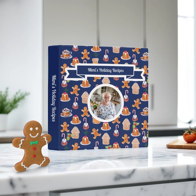 Christmas Desserts With Your Photo 3 Ring Binder (Creator Uploaded)