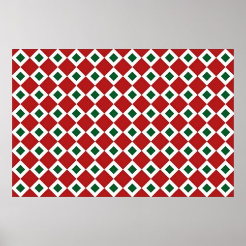 Christmas Diamond Pattern Poster