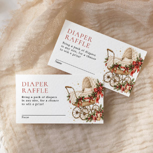Christmas Diaper Raffle Merry Little Baby Shower Enclosure Card