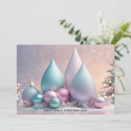 Christmas Digital Artistry 3d Soft Pastel Colors Holiday Card