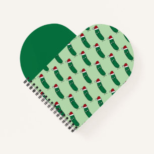 Christmas Dill Pickle wearing a Santa Hat Notebook