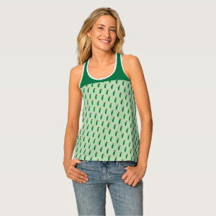 Christmas Dill Pickle wearing a Santa Hat Tank Top