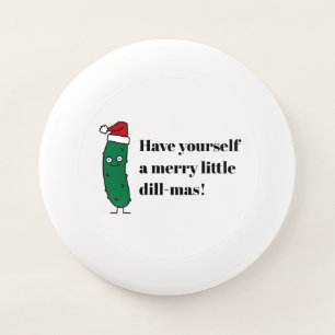 Christmas Dill Pickle wearing a Santa Hat Wham-O Frisbee