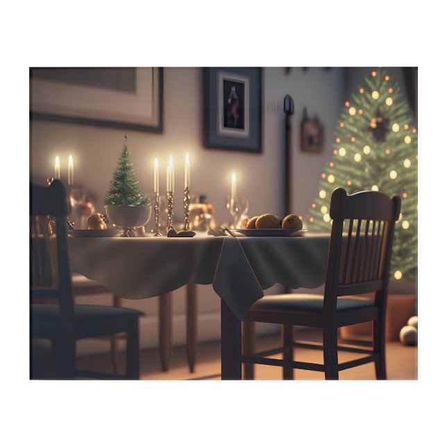 christmas dining acrylic print (Front)