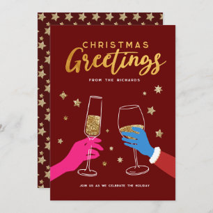Christmas Dink Colorful Bold Party Invitation