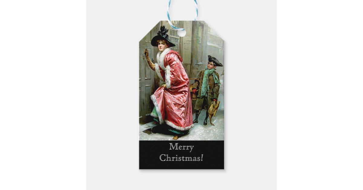 Christmas Dinner 2 Customizable Holiday Card Gift Tags | Zazzle