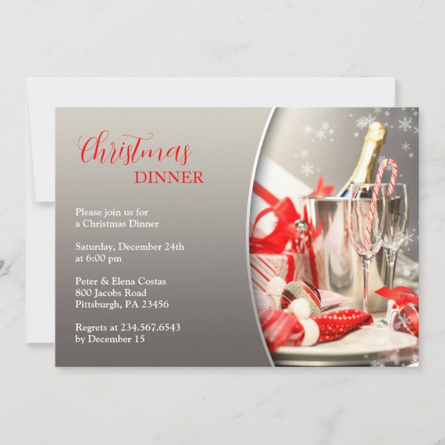 Christmas Dinner Cocktail Party Invitation (Front)
