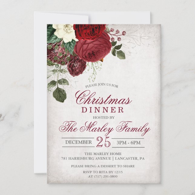 Christmas Dinner Holiday Party Invitation (Front)