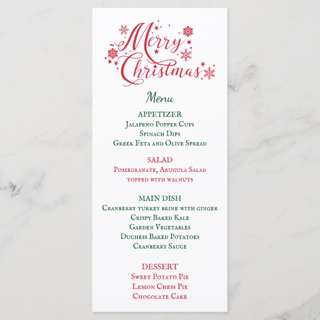 Christmas Dinner Menu (Front)