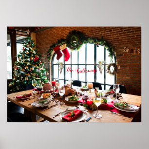 Christmas Dinner Monogram Food Angels Tradition Poster