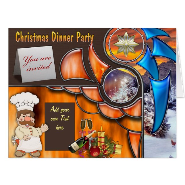 Christmas Dinner party Cards (Front Horizontal)