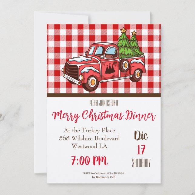 Christmas Dinner Party Invitation (Front)