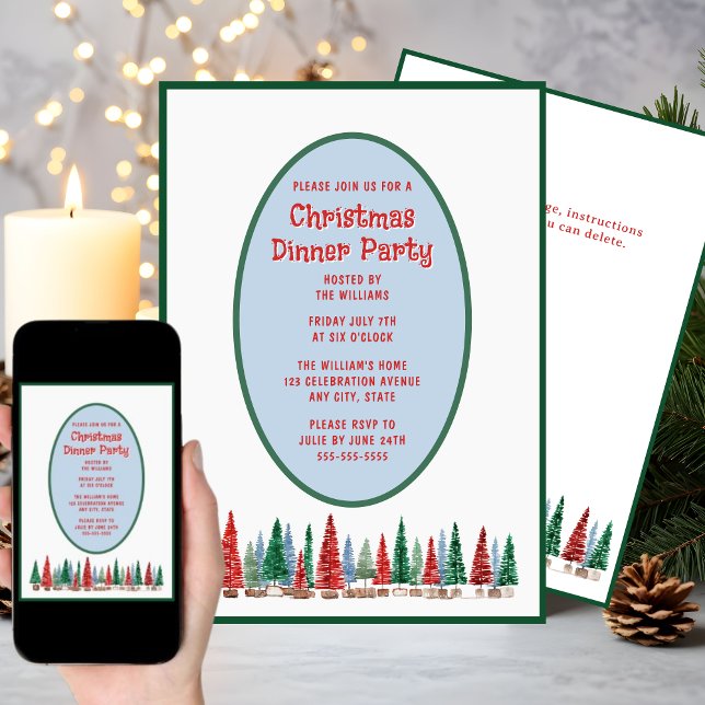 Christmas Dinner Party Invitation Festive Colors (Creator Uploaded)