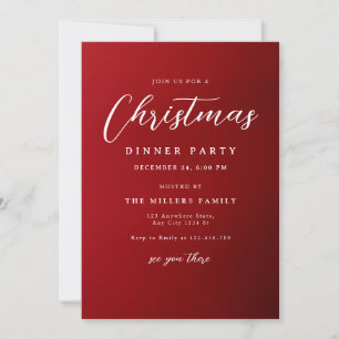 Christmas Dinner Party Invitation, Minimalist  Invitation