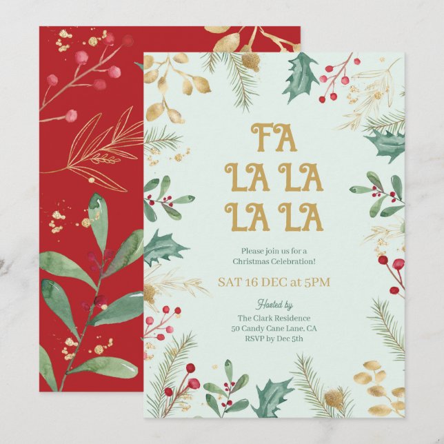 Christmas Dinner Party Invite (Front/Back)
